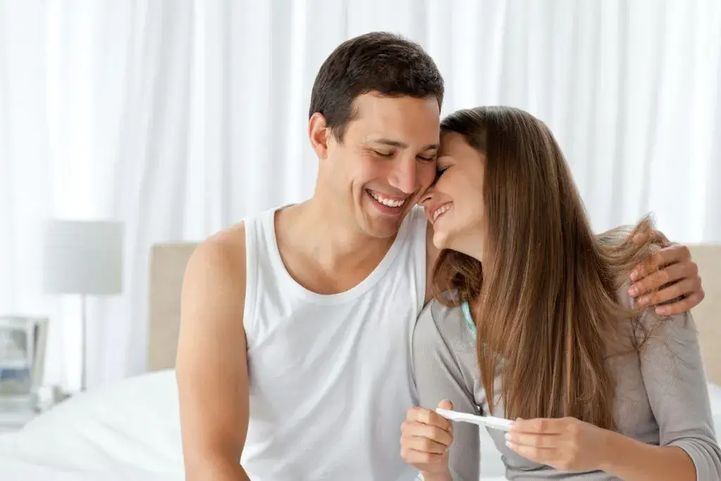 Couple consulting fertility specialist